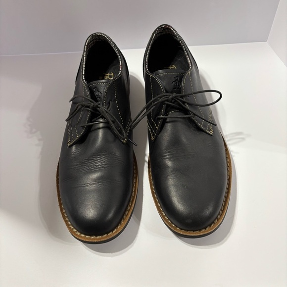 Penguin Mens Black Lace Up Leather Oxfords sz 12 - Picture 3 of 6